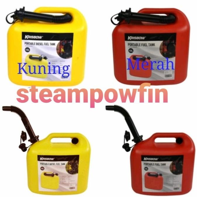 KRISBOW JERIGEN BENSIN SOLAR PLASTIK 10L FUEL GASOLINE TANK JERRY CAN