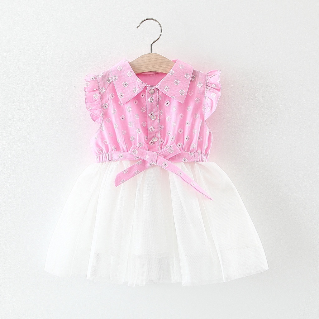 BY-17 Tutu Pink Putih Dress Bayi / Gaun bayi / Baju Anak Perempuan Import Premium