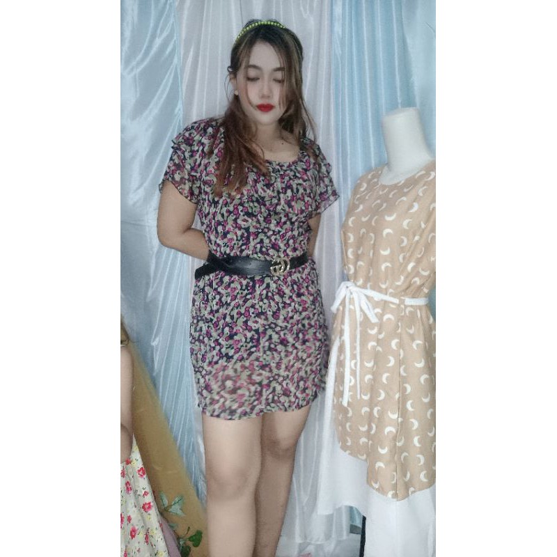 mini dress bunga import sisa butik