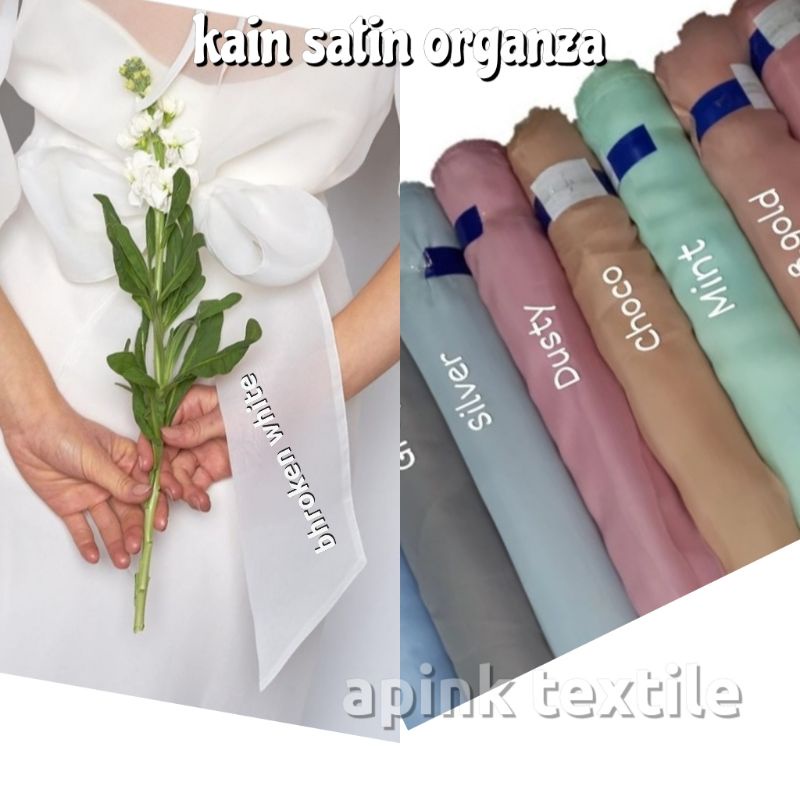 kain organza silk polos permium / bahan organza silk goun/ organza meteran