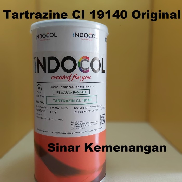 

Pewarna Makanan INDOCOL Original Tartrazine CI 19140 1 kg