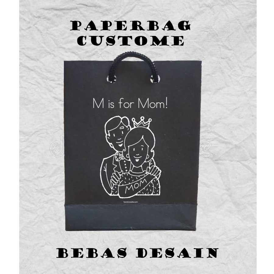 Jual Paper Bag Custom Paper Bag Mini Kado Sablon X X Cm Paper Bag Kertas Hitam Souvenir