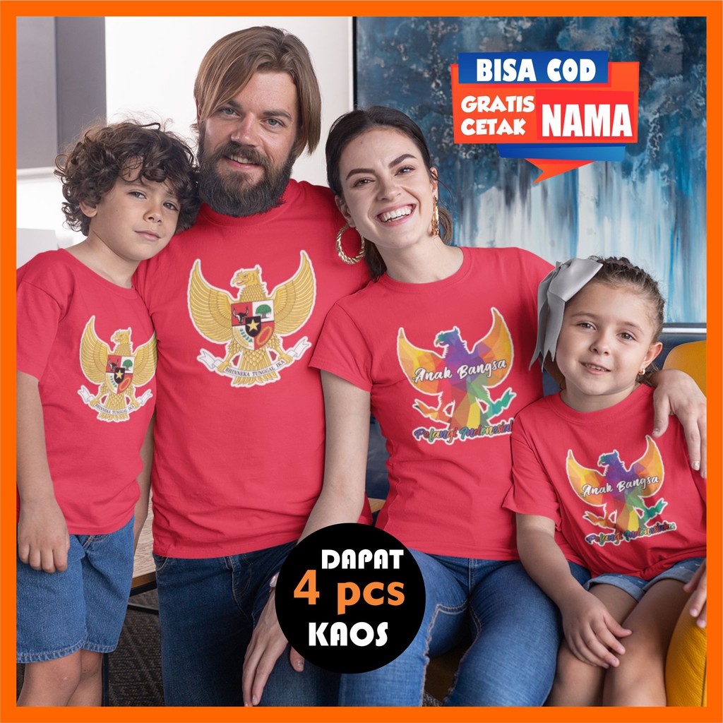 

Kaos Dirgahayu Indonesia / Kemerdekaan / 17 an isi 4Pcs Gratis Cetak Costum Nama Sablon Tulis Nama