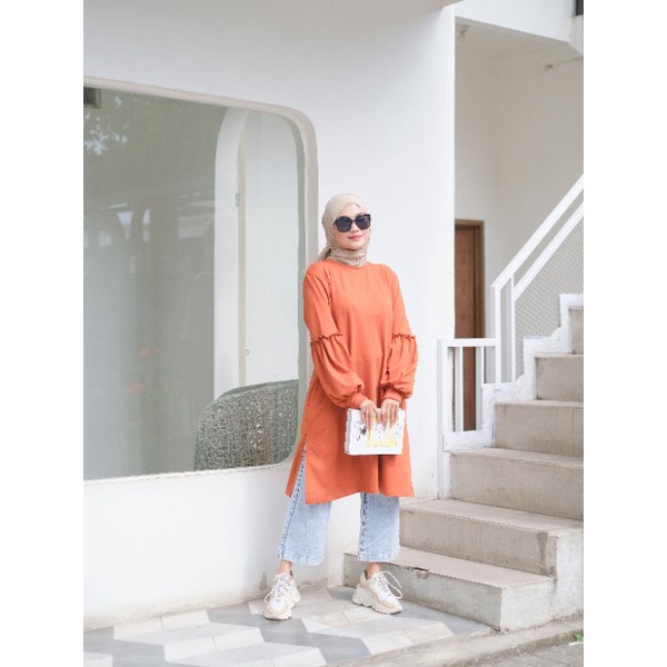 Kayla tunik syari oversized jumbo tangan balon bumil hamil friendly