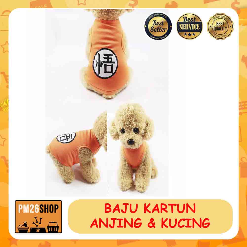 Baju Anjing Kucing Motif Kartun Size XL Kd. 40