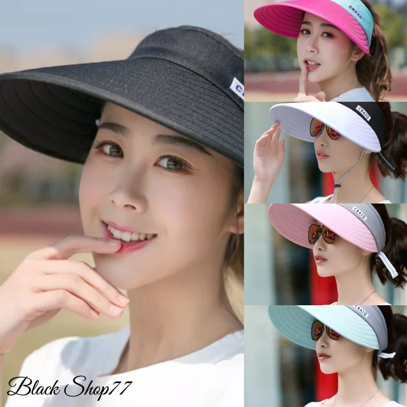 Topi Wanita Pantai Outdoor Korea Olahraga Anti UV