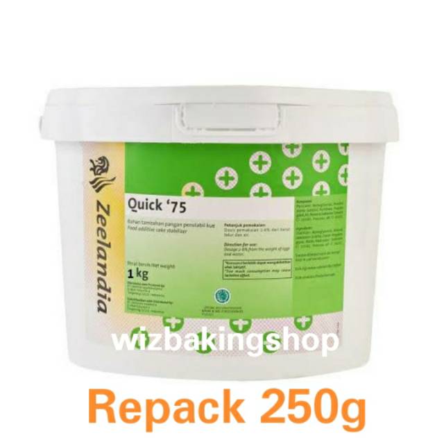 

Repack 250g Quick 75 Zeelandia/ Pengemulsi /Emulsifier / Pelembut