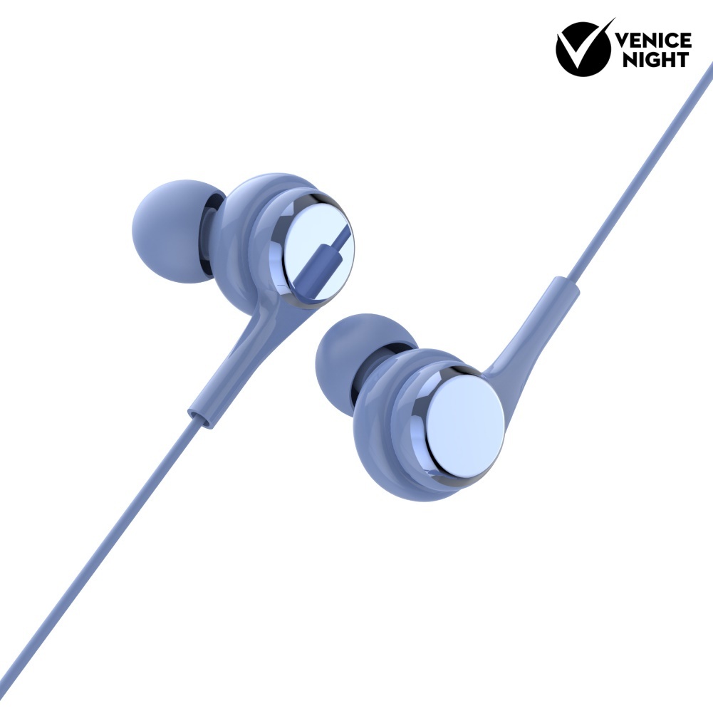 (VNEP) (Berkabel) Headset Earphone In-Ear Musik Stereo HiFi 4D Jack 3.5mm Dengan Mic Untuk Handphone / PC