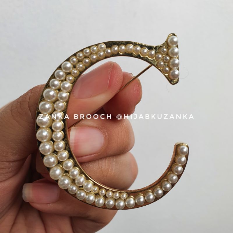 bros abjad mutiara | bros huruf | bros inisial nama | alphabet brooch-C