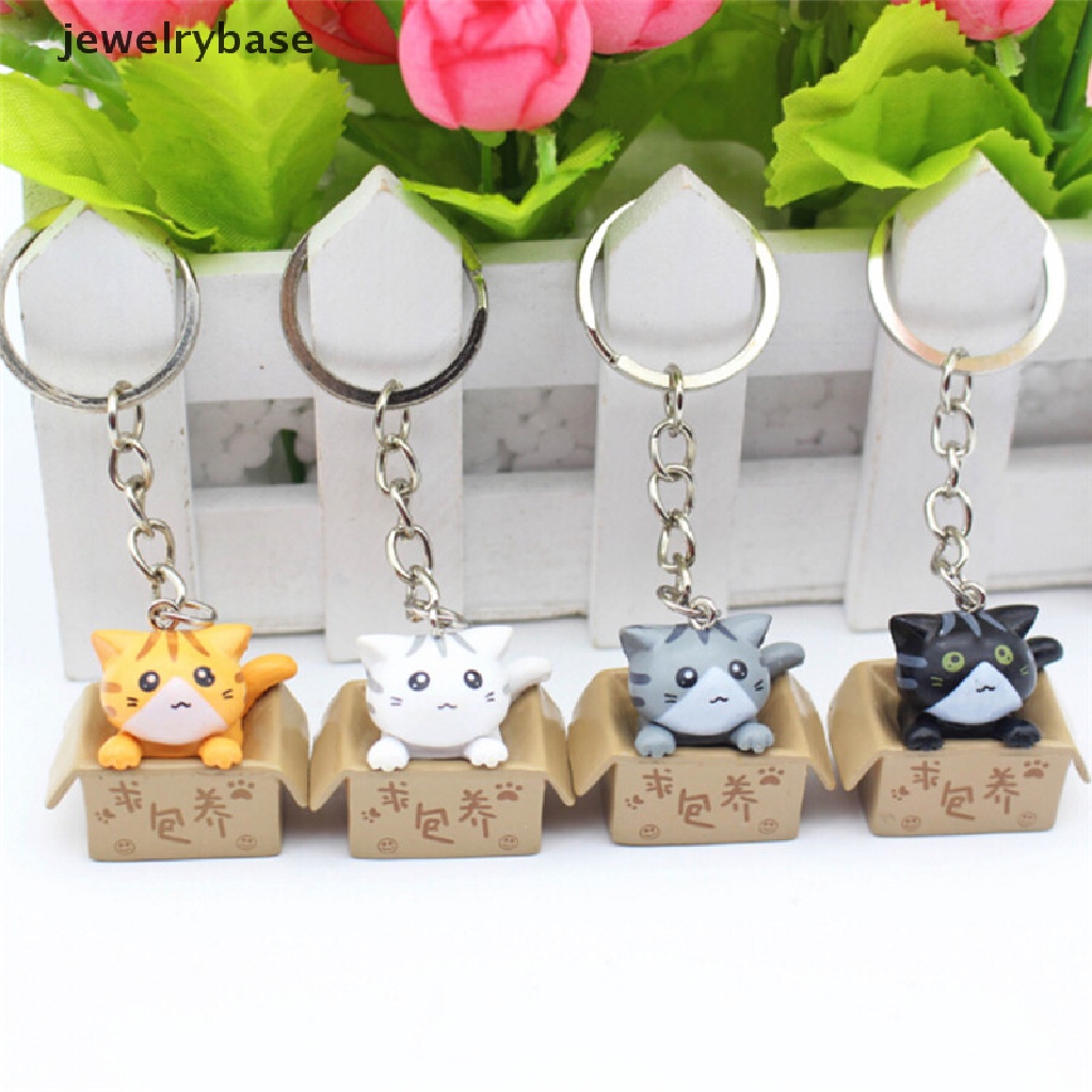 4 Pcs Gantungan Kunci Bentuk Kartun Kucing Untuk Tas / Dompet