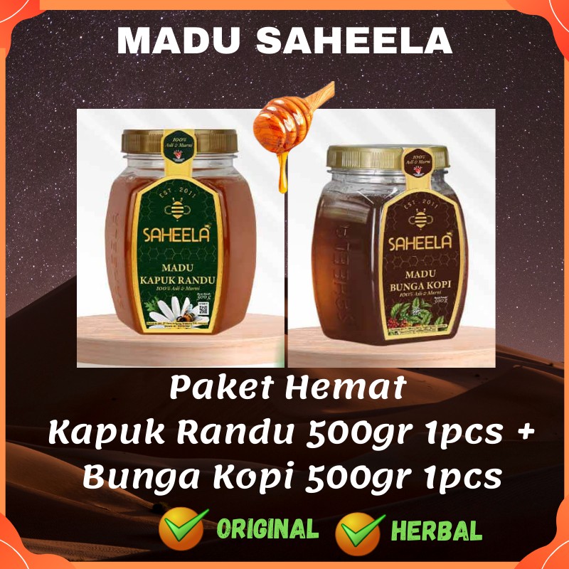 

Paket Madu Murni saheela Petandra Coffea 1 kg [Kapuk Randu 500gr 1pcs + Bunga Kopi 500gr 1pcs]