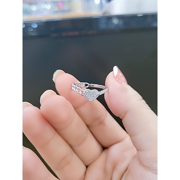 CINCIN PERAK WANITA ASLI 925 LAPIS MAS PUTIH #CINCIN SILVER 925 LAPIS MAS PUTIH