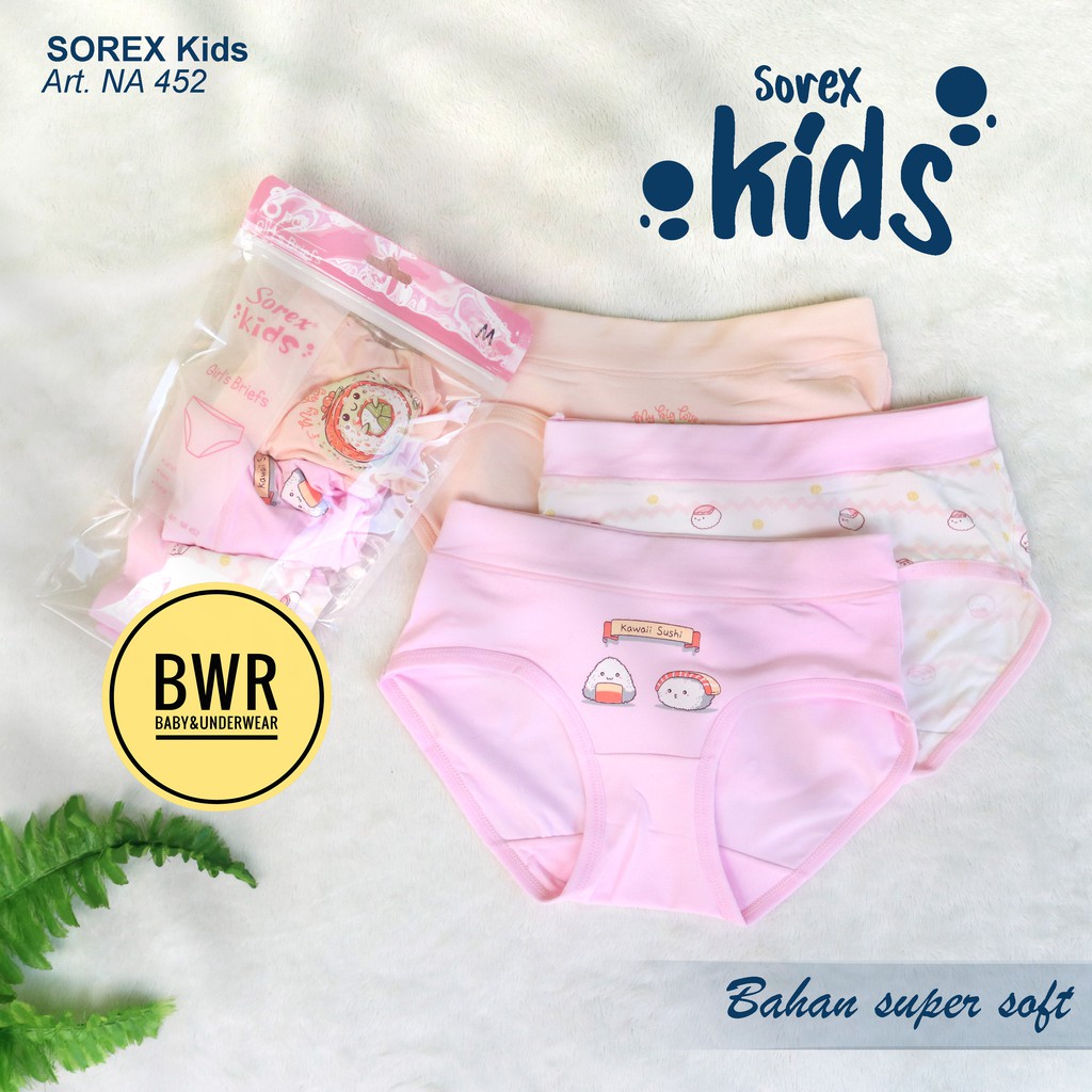 [ 6pc ] CD Sorex Anak NA 452 | Celana Dalam Anak Remaja Perempuan na452 Super Soft - Bwr