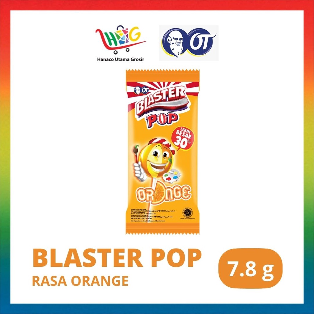 Permen Blaster Pop Lolipop Grape / Orange / Mango 7g