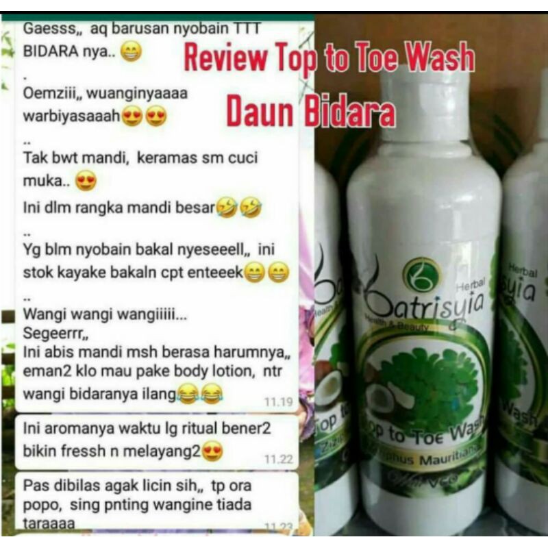 Hair and body wash Bidara 250ml Sabun bidara top toe toe wash