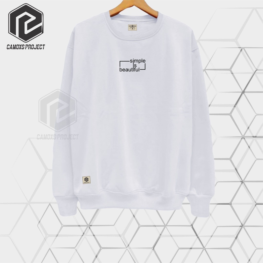 Crewneck Distro List Simple Is Beautiful Sablon Sweater  Krunek Oblong Cewek Cowok Original Katun Lembut