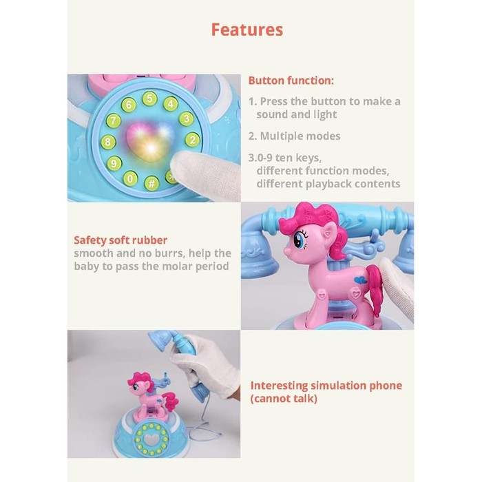 Mainan     E4 Mainan Anak Perempuan Telepon HP Pony Unicorn Mainan Anak Murah     hanya di shopee