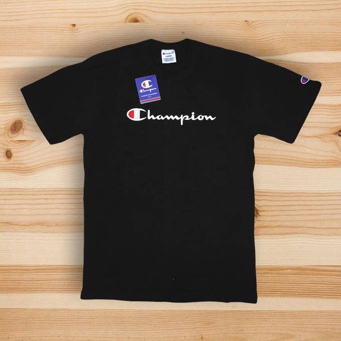  KAOS  CHAMPION  LOGO BLACK TEES SHIRT Shopee  Indonesia