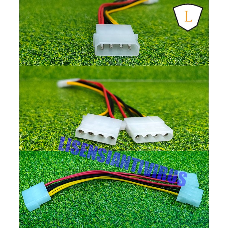 KABEL 4 PIN MOLEX MALE TO 2 MOLEX FEMALE CABANG MOLEX SPLITTER