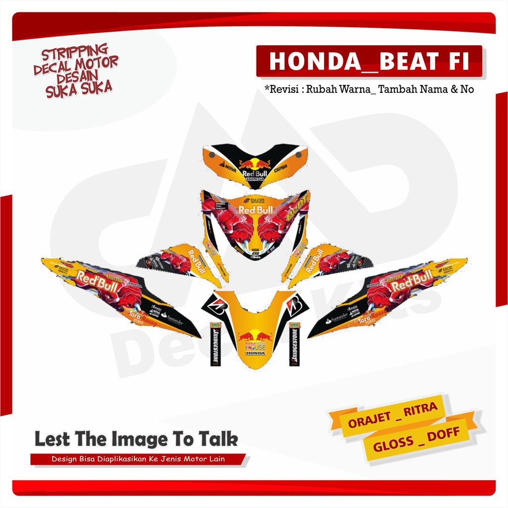 Decal Beat Fi Sticker Beat Fi Stiping Beat Fi redbull Full Body Full Body