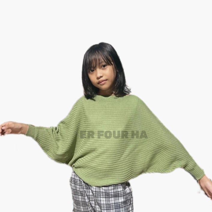 batwing knit kids | 5-7-8 thn | blouse anak | baju anak murah