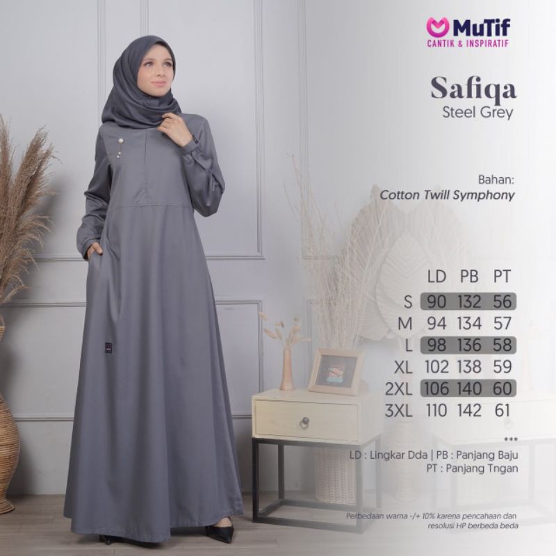 GAMIS MUTIF SAFIQA INT SPRAY GREEN SAFIQA STEEL GREY