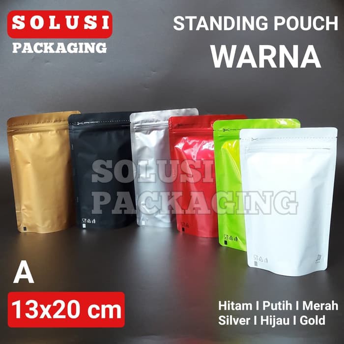 Jual Isi 100pcs Standing Pouch Warna 13x20 Cm Stand Pouch Plastik Klip