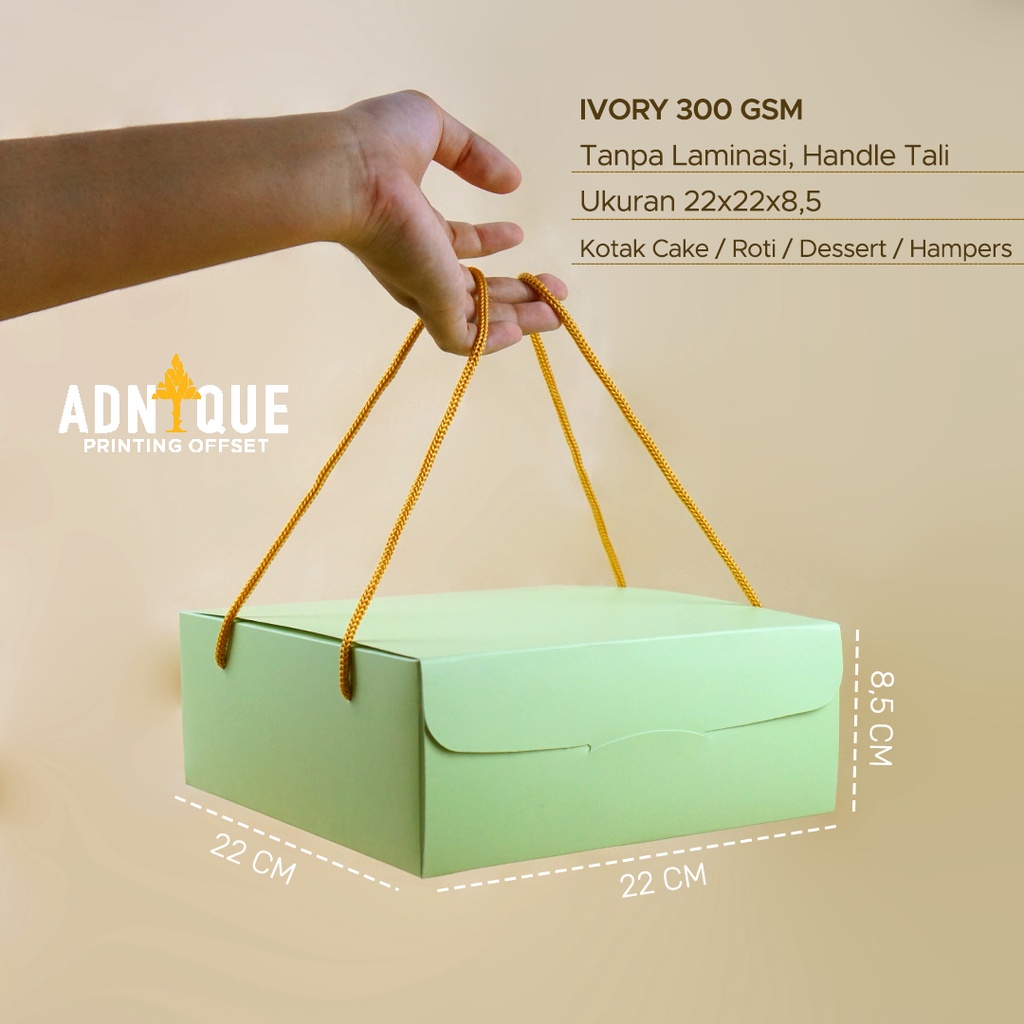 

Paket 10 Pcs Box kotak Cake Spiku Roll Cake Handle Tali (F) - HIJAU