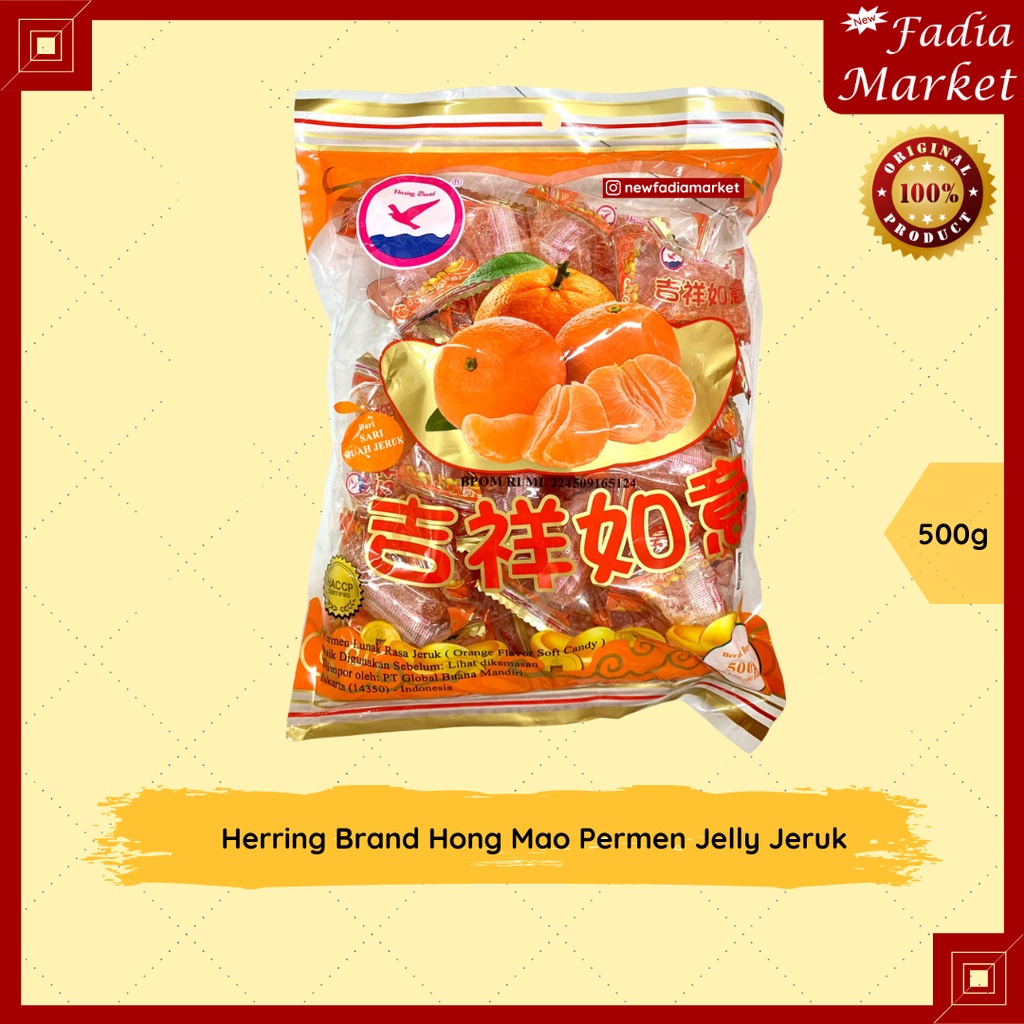 

Herring Brand Hong Mao Permen Jelly Rasa Jeruk 500g