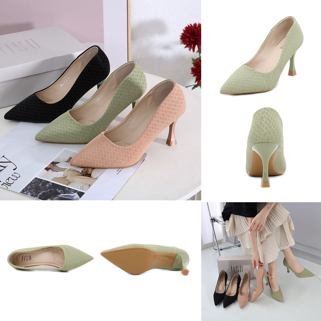 JISO RYONA ZEN-289 Sepatu Kerja Wanita Heels Basic 8cm Import