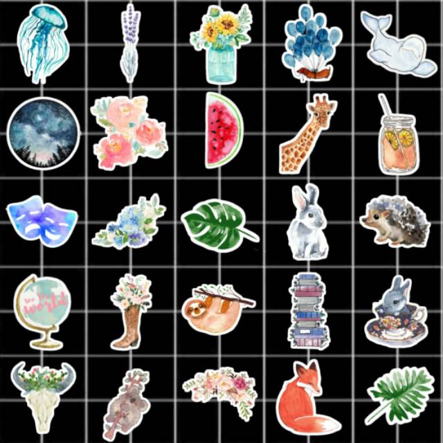 

Aesthetic Sticker (watercolor) || waterproof|| printjunkiez