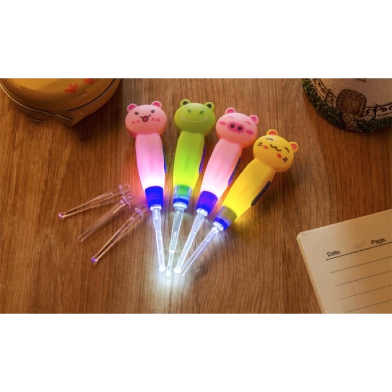 `ღ´ PHINKL `ღ´ Earpick Karakter LED boneka lucu korek kuping pembersih telinga dengan senter lampu