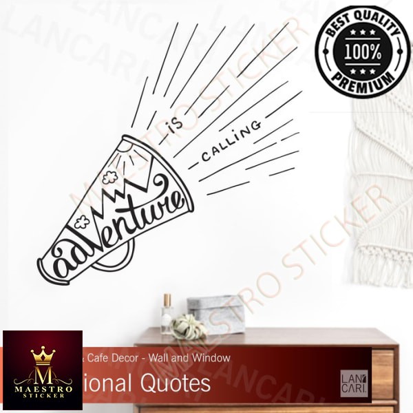 

M.STICKER Stiker Cutting Adventure Motivasi Petualang Sticker Dinding Kaca Unik - Hitam