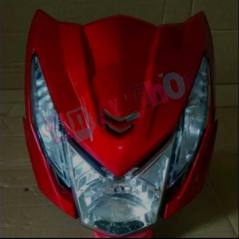 TAMENG DEPAN + LAMPU SET DEPAN HONDA BEAT FI 2013-2016 MERAH