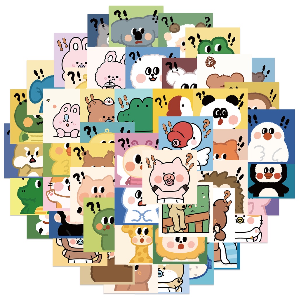 

[ , ] 3pcs Stiker Motif Cartoon Hewan Lucu