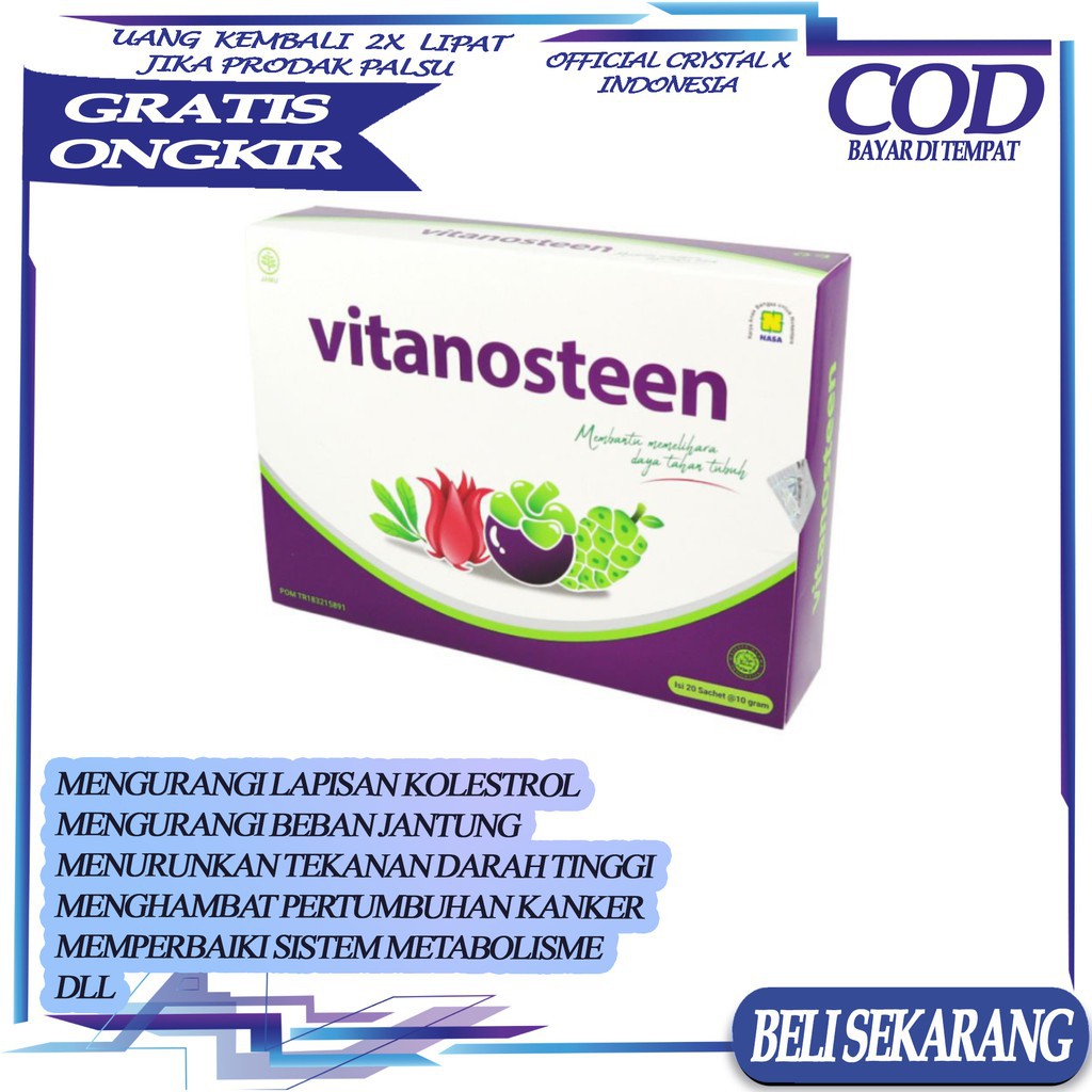 

COD Vitanosteen Original 100% Bpom Minuman Bubuk Kesehatan Isi 20 Sachet O Ampuh Mengatasi Tekanan Darah Tinggi - Vitanosteen