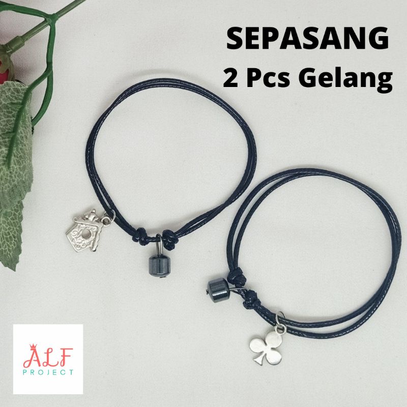 Gelang Couple Pasangan Sahabat Bestie / Gelang Kapel Hitam