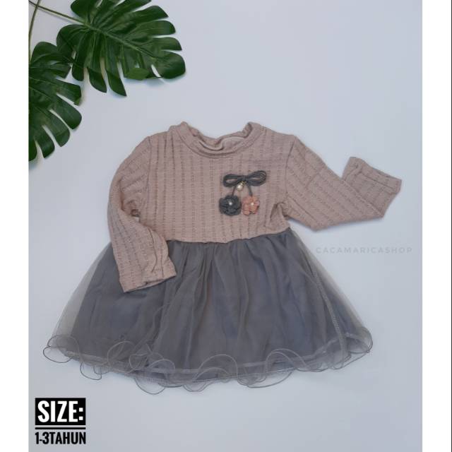 atasan anak perempuan dengan rok tutu , warna pink dusty, murah berkualitas