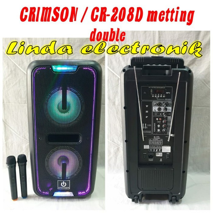 CRIMSON CR 208D SPEKER AKTIF PORTABLE DOUBLE WOOFER 8in cr208d