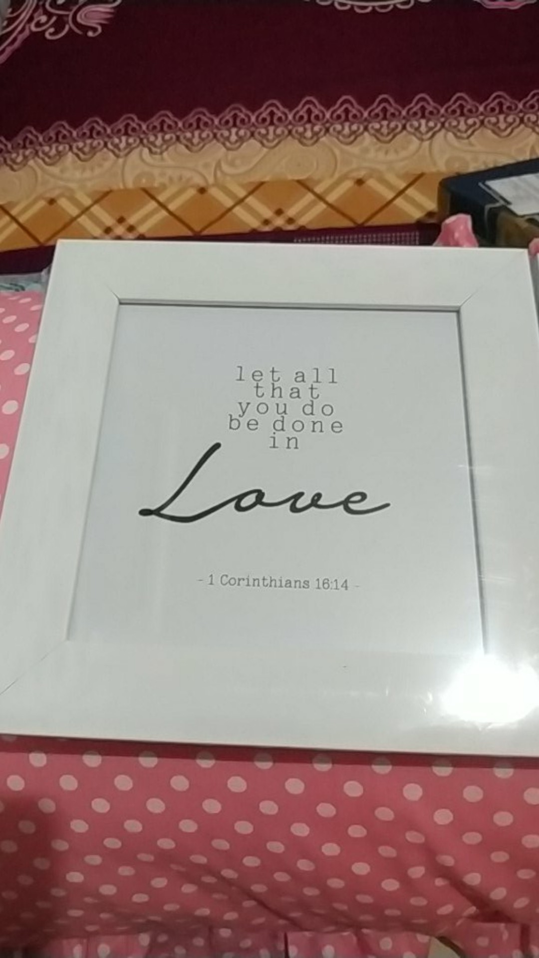 Hiasan Dinding Kristen, Faith, Hope, Love, Pigura Ayat Alkitab,  Bible Wall Decor, Poster Kristen