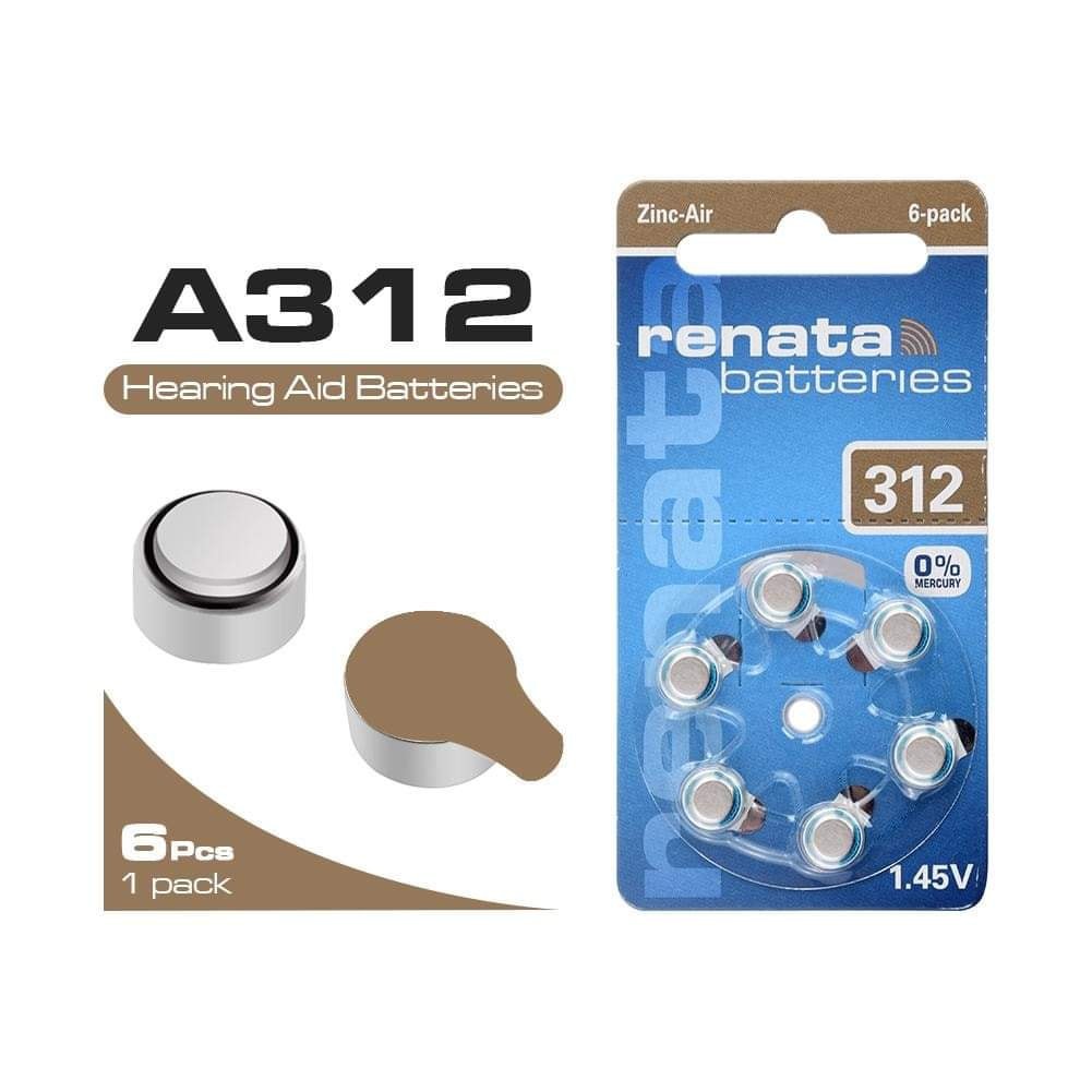 Baterai Alat Bantu Dengar Renata ZA312 312A PR41 AG3 Original