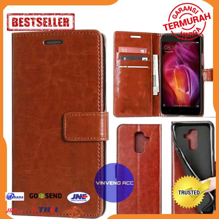 FLIP CASE HP SAMSUNG A6 PLUS A6PLUS WALLET LEATHER CASE KULIT