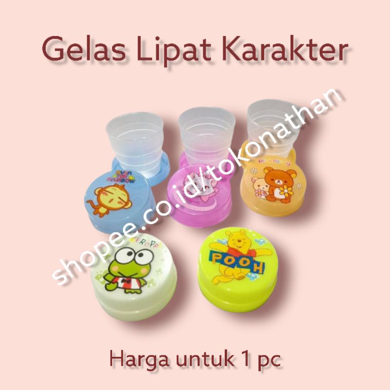 Gelas Lipat Karakter Bagus Murah Lucu Bahan Cangkir Mug Plastik