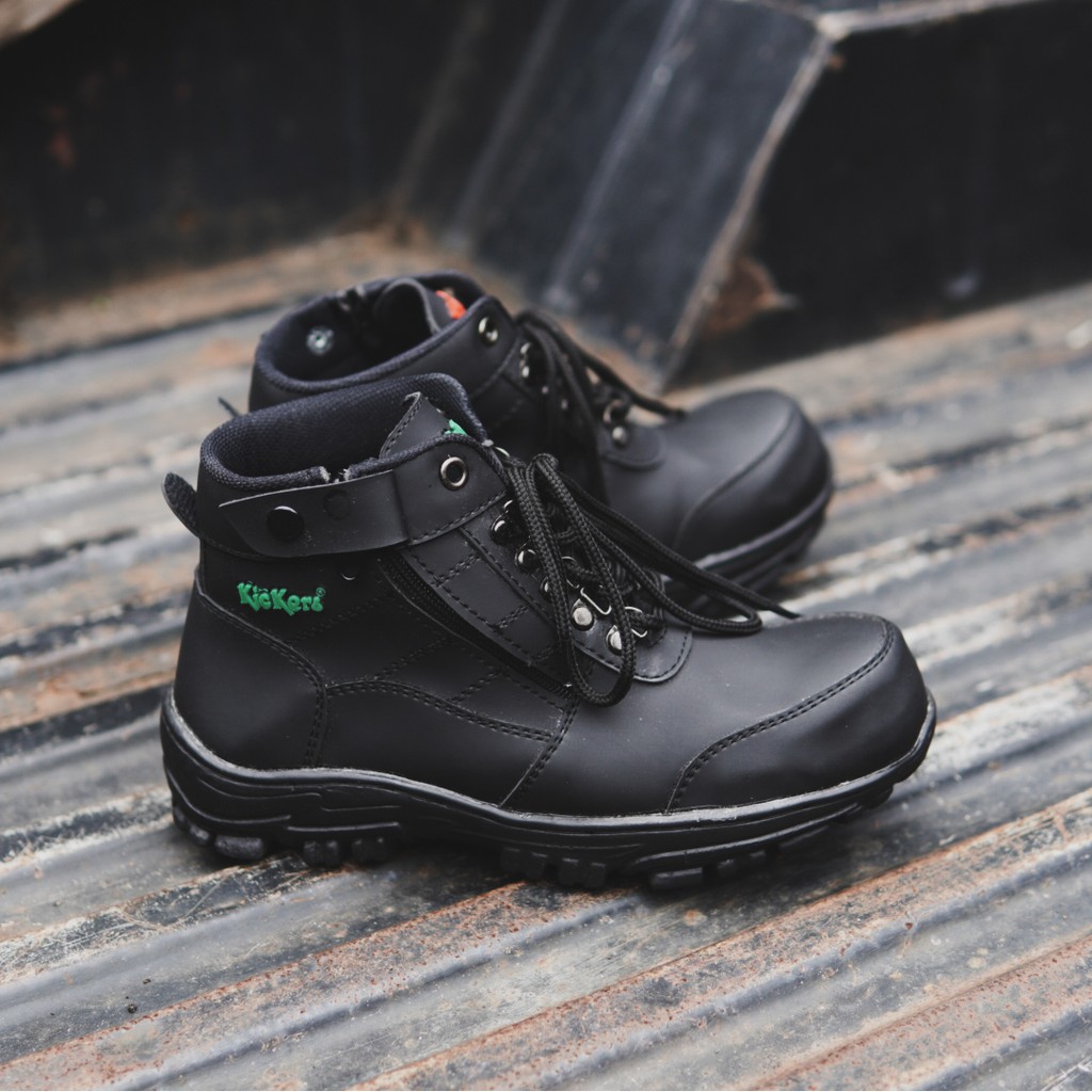 SEPATU SAFETY BOOTS PRIA KICKERS MORISET HIKING NAIK GUNUNG MURAH SEPATU BOT  UJUNG BESI TERLARIS