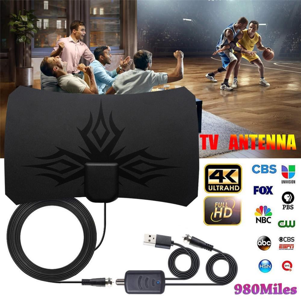 Taffware Antena TV Digital DVB-T2 980 Mil HDTV Satellite with Signal Booster Amplifer N0012