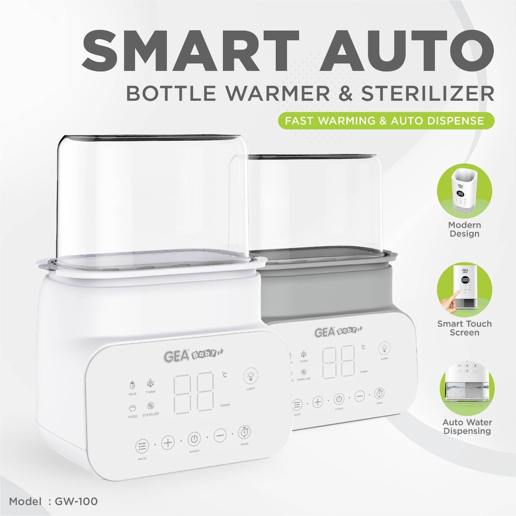 GEA Baby Smart Auto Bottle Warmer GW-200 / Gea baby Smart Digital Bottle Warmer &amp; Sterilizer GW-100 / penghangat botol susu / pemanas susu / pemanas makanan / sterilisasi uap