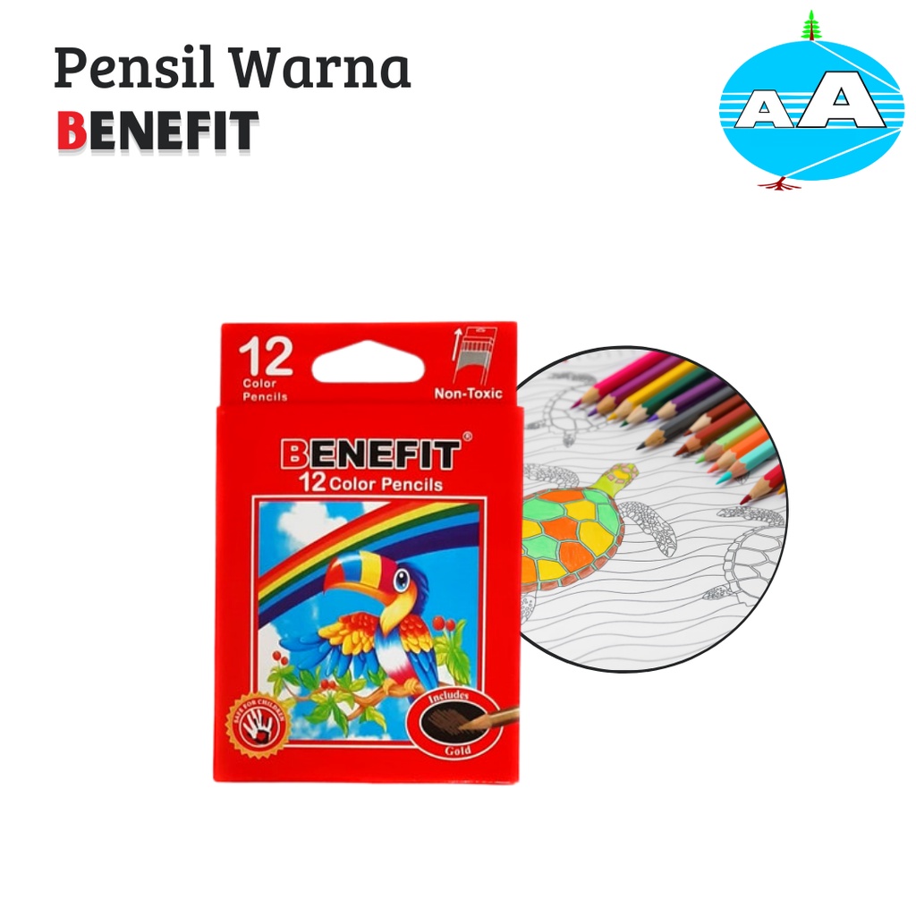 

Pensil Warna Benefit 12W Pendek PW-1205