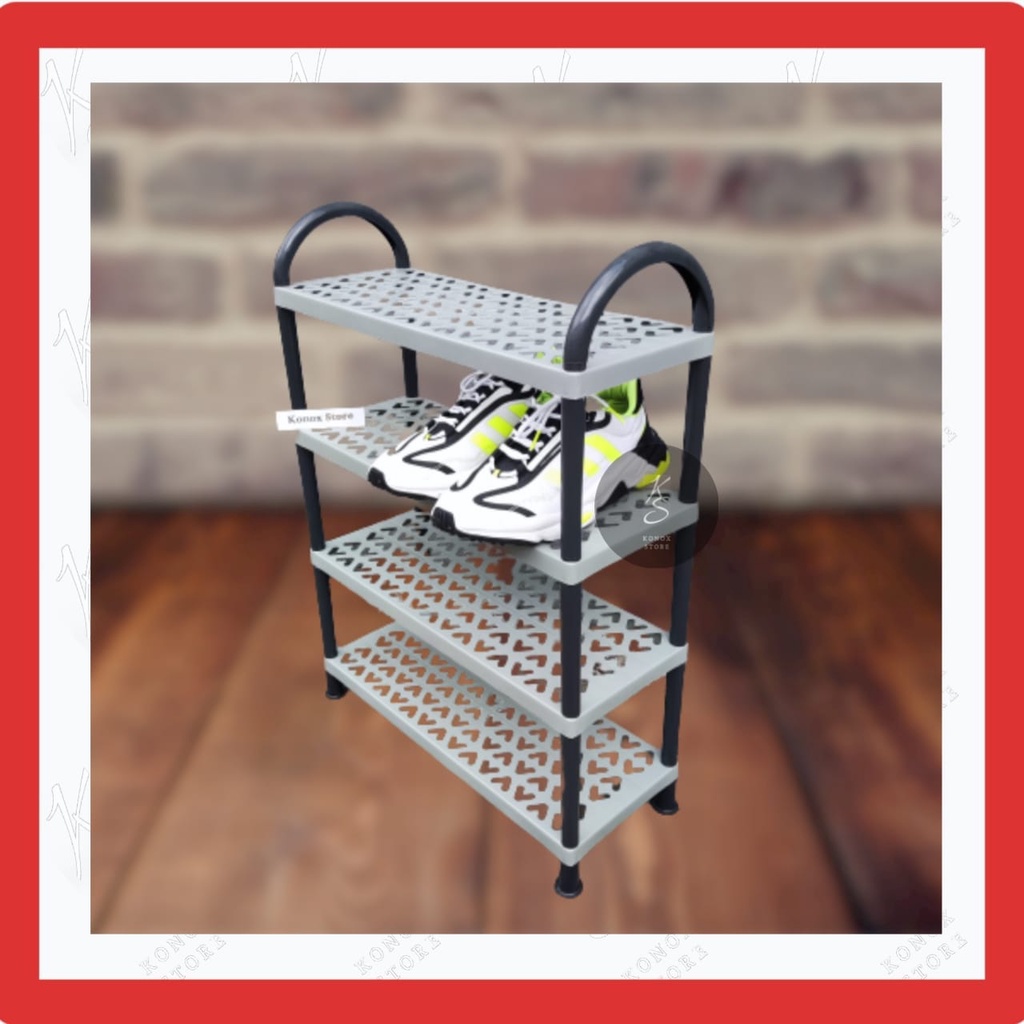 RAK SEPATU SUSUN PLASTIK / RAK SEPATU 4 SUSUN SERBAGUNA