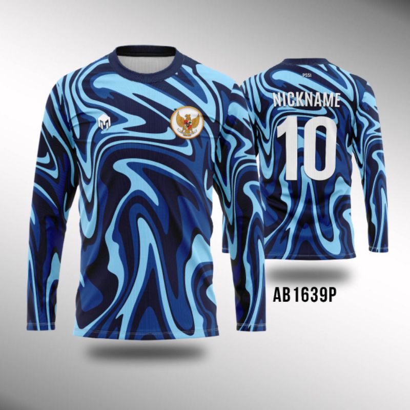 Kaos Jersey sepakbola kiper Timnas Indonesia AFF 2021 3rd lengan panjang custom free nickname XS-XXL