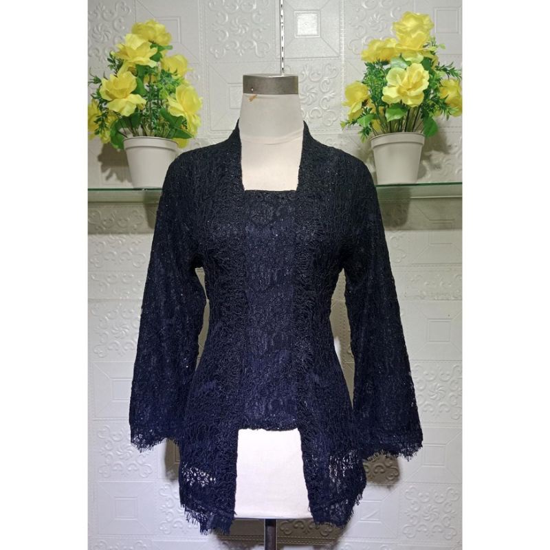 Realpict atasan kebaya kutubaru lengan panjang full puring//kebaaya brukat lengan panjang//kutubaru lengan panjang//kebaya wisuda